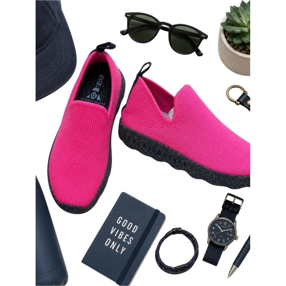 Asportuguesas by Fly London Care Friendly Knit Slip On Shoes Pink EU 40 US 9 EUC